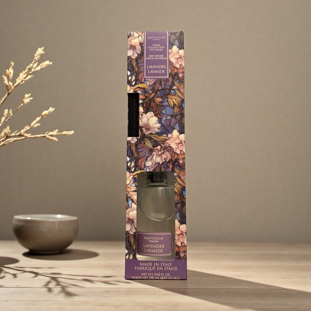 Hopificio Firenze Luxury Reed Diffuser Lavender 8.45oz Made In Italy